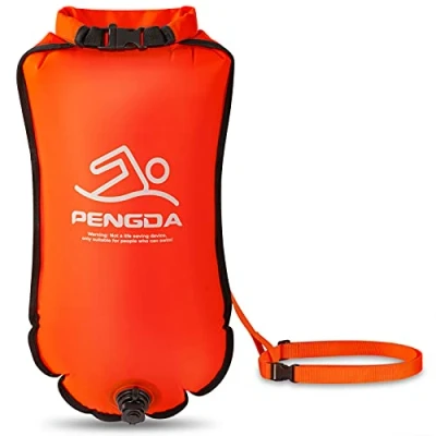 Image de PENGDA Bouée de Natation 20L Sécurité pour la Natation, Open Water et Triathlon Swimming Buoy, Swim Bubble Les Cyclistes Kayak, surfeurs, Le Bateau.