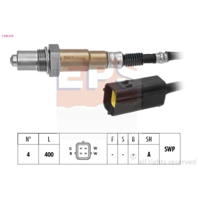 Image de EPS 1.998.559 Sonde lambda chauffé, planaire, Filetage prégraissé CHEVROLET: Aveo / Kalos 3/5 portes, Spark, Berline