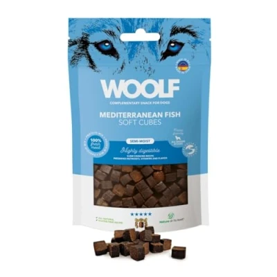 Image de Woolf Mediterranean Fish Soft Cubes Friandises pour Chien 100 g