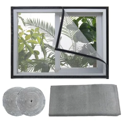 Image de 85x200cm,Moustiquaire Fenêtre Filet Écran Insecte, Fly Bug Mosquito Protection D&#039;écran en Maille Filet, avec Auto Rubans Adhésifs