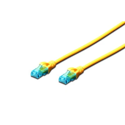 Image de DIGITUS Câble LAN Cat 5e 1m réseau CCA avec RJ45 U/UTP Non blindé Compatible 6 &amp; 5 Jaune