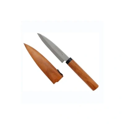 Image de KAI Select Couteau à Fruits avec Gaine en Bois et Manche de Cerisier Acier Inoxydable SUS420J2 Longueur la Lame 9 cm Utilitaire d&#039;office