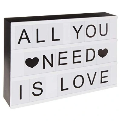 Image de Enseigne Lumineuse Led format A4 blanc avec 82 lettres et symboles