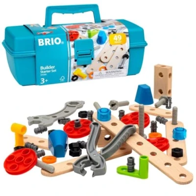 Image de BRIO Builder 34586 boite à Outils 49 Pièces Jeu de construction STEM Inclus : outil Sans pile Pour les garcons et filles partir 3 ans