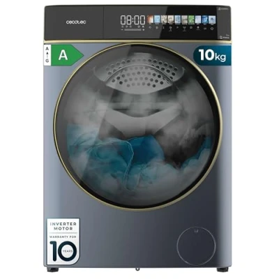 Image de Cecotec Lave linge Frontal Bolero DressCode 10900 Autodose Inverter FullColor Ice Blue A, Machine à laver 10kg, 1400 tr,min, écran 10,3&quot;, moteur Plus, SteamMax, 11 programmes, classe A