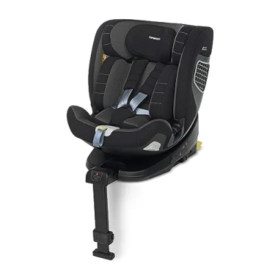Image de Foppapedretti siège auto FP360 I Size, pivotant à 360 pour enfant de 40 150 cm hauteur, 0 12 ans, conforme ECE R129, fixation Dualfix (Isofix et non), Safe Body Protection, Noir