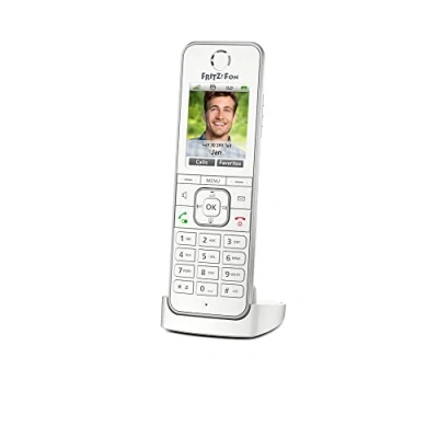 Image de AVM FRITZ!Fon C6 Téléphone DECT confort pour FRITZ!Box (écran couleur de haute qualité, téléphonie HD, services Internet/Confort, contrôle des fonctions la FRITZ!Box) Version internationale, blanc
