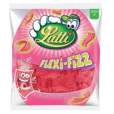 Image de LUTTI Flexi Fizz Fraise 225G Lot De 4 Vendu Par