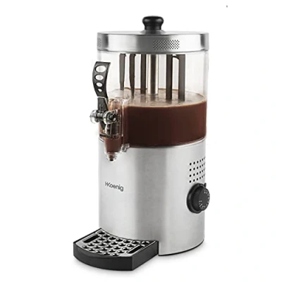 Image de H.Koenig Distributeur à Chocolat Chaud Acier inoxydable SHK800, 1200W, Cuve amovible de 3L, Thermotast réglabable, Maintien au chaud, Système anti goutte, Compatible Lave vaisselle
