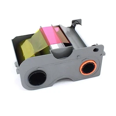 Image de 2ID Cartouche de Ruban Fargo DTC1250 YMCKO avec rouleau nettoyage 45000 authentique Imprime des images, textes et codes barres durables en couleur sur cartes