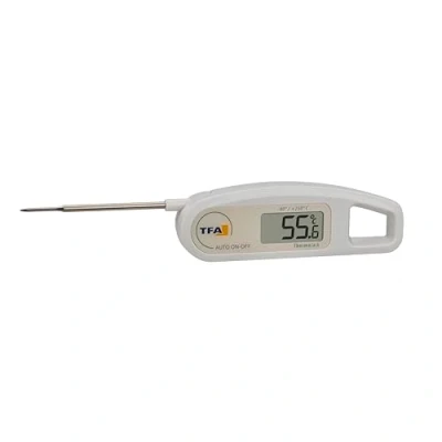 Image de TFA Dostmann Thermo Jack thermomètre Digital à piquer, 30.1047.02, idéal pour contrôler la température (Viande, rôti, Aliments bébés), Polyvalent, Lavable, Blanc