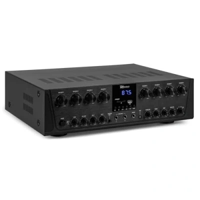 Image de Power Dynamics PV280BT Amplificateur Audio Bluetooth 8 Zones 16x 50W, Lecteur MP3, USB/SD, Radio FM, Entrées RCA, AUX, Télécommande Idéal pour une Installation Professionnelle