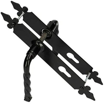 Image de KOTARBAU® Poignée de porte PZ 72 mm Garniture décorative Noir Universel Pour l&#039;intérieur et l&#039;extérieur Fer forgé