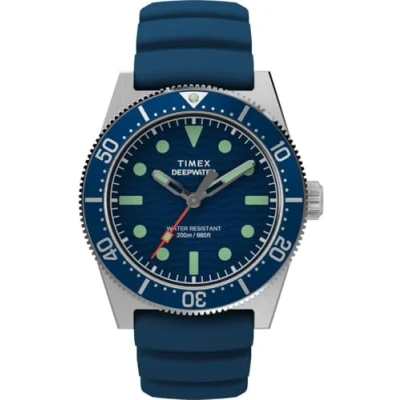 Image de Montre TIMEX TW2W74600 Caoutchouc Bleu 41 mm Résistante à l&#039;eau 20 bar