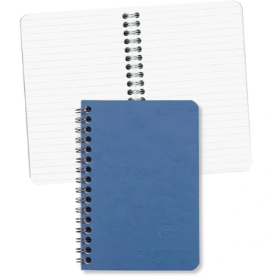 Image de Clairefontaine 785964C Collection Age Bag Un Carnet à Spirale Bleu 9x14 cm 100 Pages Lignées Papier Blanc 90 g Couverture Carte Lustrée Grain Cuir