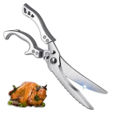 Image de Ciseaux à Viande，Ciseaux Volaille，Ciseaux Poulet，Ciseaux Cuisine Professionnel Multifonctions，Pour Viande，Poisson，Légumes ，Ciseaux de Viande Bord Dentelé