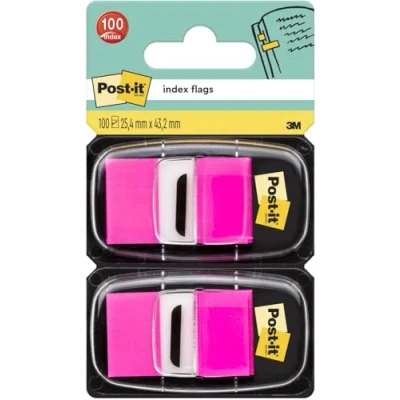 Image de Scotch Post It 680 BP2EU Marque Page Rose Vif Lot de 2