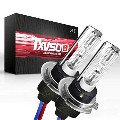 Image de Sipobuy H7 55W HID ampoules de rechange phare ampoule xénon, base en métal, blanc 6000k, 2pcs / ensemble
