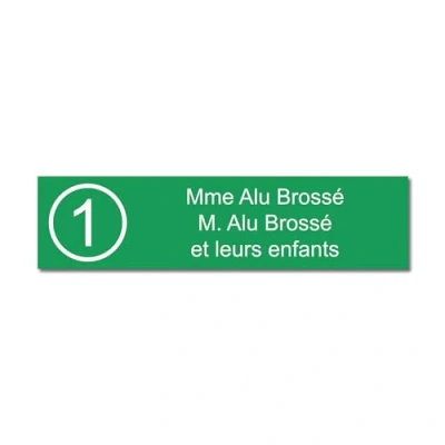 Image de Plaque gravée pour nom et numéro boîte aux lettres autocollante 10x2,5cm personnalisée 1 à 3 lignes Vert Clair