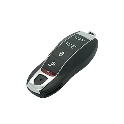 Image de BROVACS Coque de clé rechange + vierge non découpée compatible avec Porsche Macan Boxster Cayenne 4 boutons Télécommande intelligente PG923B