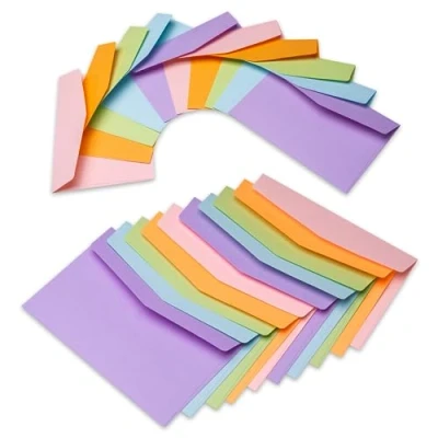 Image de Enveloppes, Enveloppe C6, 40 Pièces Mini Multicolores pour Mariage de Cartes, Fournitures Fête d&#039;Anniversaire, 16 x 11 cm NHD06