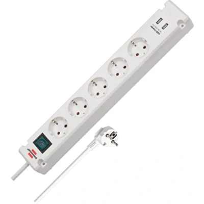 Image de BRENNENSTUHL 1150660325 Base múltiple Bremounta Con puertos USB apta Para montaje fijo (Color Blanco)
