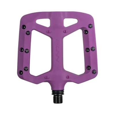 Image de Funn Taipan Pédales de Vélo en Thermoplastique Renforcé Fibre Verre avec Axes CrMo 9/16 Pouces et Broches Confortables pour Les Tibias VTT/BMX/Urbain/Gravier (Violet)