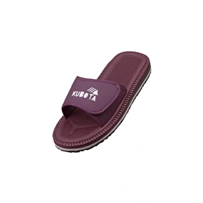 Image de Kubota Claquettes à scratch Femme Sandales été avec fermeture auto agrippante Chaussures pour piscine et plage Chaussons Bordeaux 39