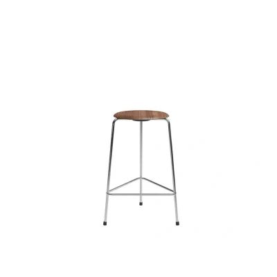Image de Fritz Hansen High Dot counter stool 3 pieds Noyer chrome