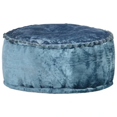 Image de Poufs, repose pieds et poufs Pouf rond en velours 40X20 Cm One Size bleu