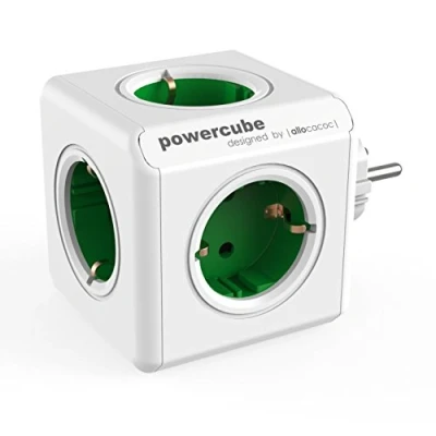 Image de Allocacoc 16896 PowerCube Original Bloc mural 5 Prises Blanc Multicolore