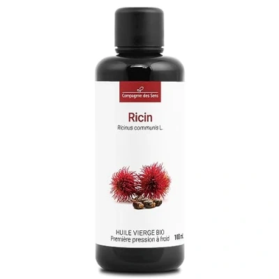 Image de Ricin Huile Végétale Vierge BIO Flacon en verre Première pression à froid 100mL