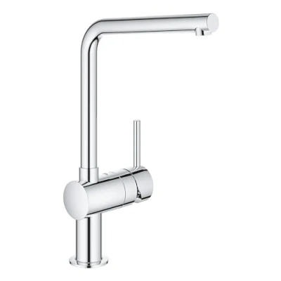 Image de GROHE robinet de cuisine évier Minta, avec bec en forme L, pivotant à 360, installation et nettoyage facile, chromé, 31375000 (Import Allemagne)