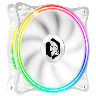 Image de EMPIRE GAMING Ventilateur de Boîtier PC Gamer 1x120MM Flux d’air élevé RGB Adressable LED PWM 3 pins 5 Volts Dual Loop Silencieux Refroidissement 12CM Blanc