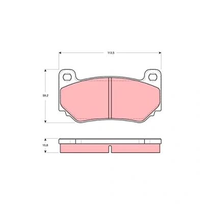 Image de TRW GDB1568 Jeu de plaquettes frein non préparé pour indicateur d&#039;usure MG: MG TF Cabriolet, MGF Cabriolet