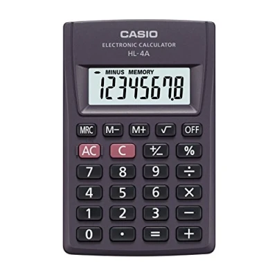 Image de Casio HL 4A Calculatrice de Poche Anthracite Affichage 8 Chiffres