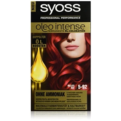 Image de Syoss Oleo Intense Lot de 3 colorants pour cheveux Rouge clair 5 92 x 115 ml