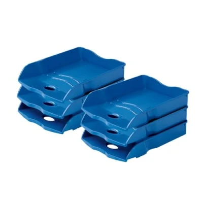 Image de HAN Bac à courrier Re LOOP 6 bacs, dites oui au 100% recyclé, moderne, design jeune, pour documents formats A4/C4, blue, 10298 914 259 x 351 63 mm