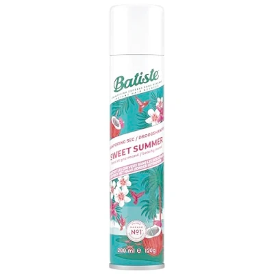 Image de BATISTE Sweet Summer Shampoing Sec sans Rinçage, Parfum Floral et Gourmand avec Notes de Monoï, Noix Coco Vanille, Rafraîchit Dessécher Spray 200 ml