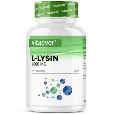 Image de L Lysine 2000 160 comprimés 1000 mg par UN comprimé De fermentation végétale Sans additifs indésirables Fortement dosé Vegan