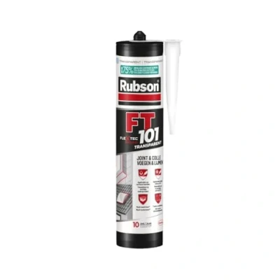 Image de Rubson FT 101 Translucide, Mastic polymère de haute qualité pour joints, fissures, collages, étanche intérieur &amp; extérieur, multi matériaux, cartouche 280 ml
