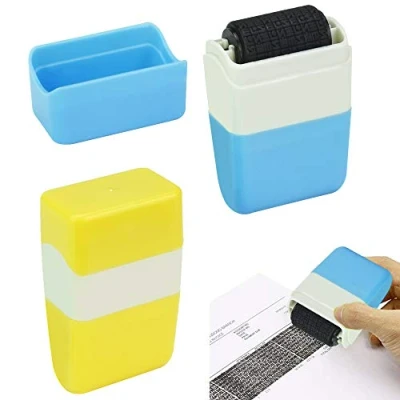 Image de OTTYMO 2 Pcs Tampon Sécurité Confidentiel Timbre à Rouleau Largeur d&#039;Impression 2.6 cm Tampons Rouleaux contre Vol d&#039;Identité pour d&#039;Information Bleu/Vert
