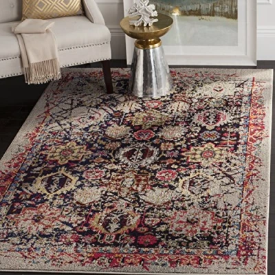 Image de Safavieh Grand Tapis de Salon rectangulaire pour Une Utilisation en intérieur, Polypropylène, Gris/Multicolore, 200 X 300 cm