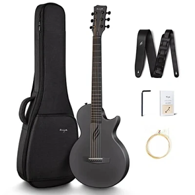 Image de Enya Guitare Acoustique Débutant Set Fibre de Carbone Noir Nova Go (Acoustique, Noir)