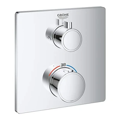 Image de Grohe Mitigeur Thermostatique Douche (à Encastré) 2 Sorties avec Inverseur Grohtherm 24079000 (Import Allemagne)