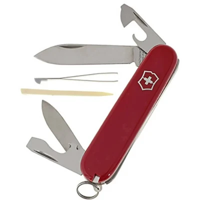 Image de Victorinox, Recruit, Couteau de Poche Suisse, Multifonction, Léger, 10 Fonctions, Grande lame, Ouvre boîtes, Tournevis 3 mm