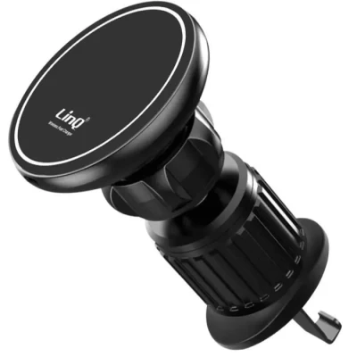 Image de Support Voiture MagSafe LINQ Modèle 15W Fixation Grille d&#039;Aération Rotation 360 USB C Inclus