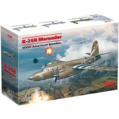 Image de hdfh ICM 1:48 B 26B Marauder, WWII American Bomber, Model kit, ICM48320 Noir