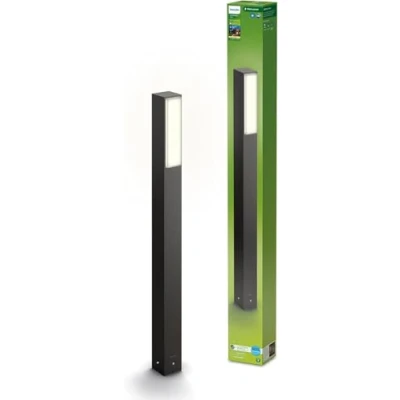 Image de Philips Stratosphere Lampe de chemin d&#039;extérieur UltraEfficient 3,8 W, lumière blanche chaude 2 700 K, antracite, IP44 résistante aux intempéries