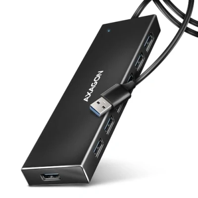 Image de AXAGON HUE F7A USB Hub, 7X 3.2 Gen 1, Externe Stromversorgung 1m 8595247907035